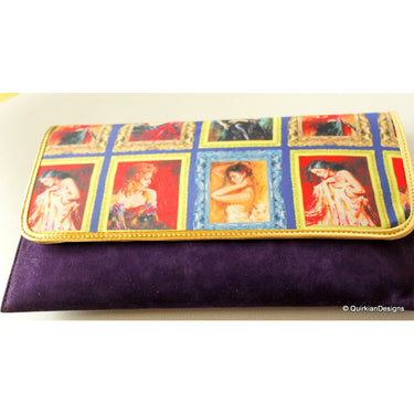 Violet Clutch Purse, Modern Art, Wedding Clutch, Party Clutch